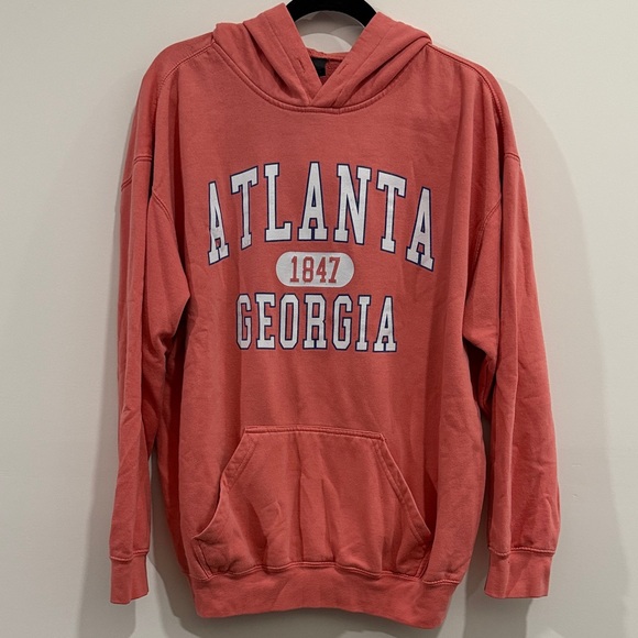 Point Sports Tops - Atlanta Georgia Pink Hoodie Sweatshirt, Woman’s XL